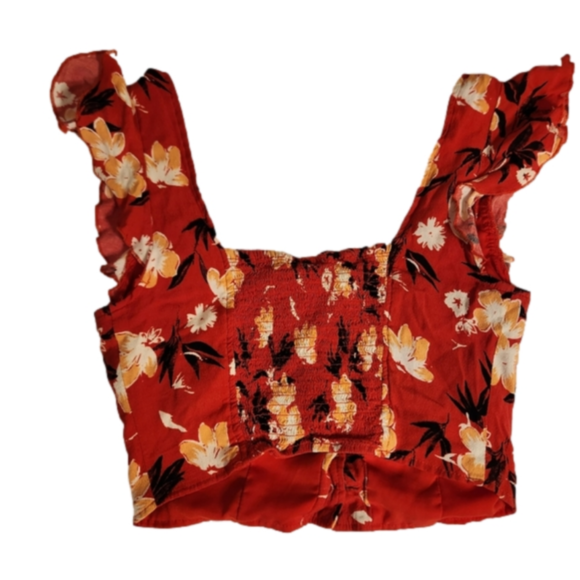 F21 Floral Crop Top - Picture 6 of 9
